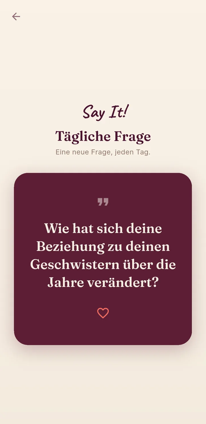 Tägliche Frage in Say It!